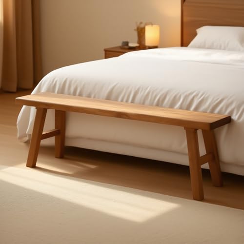 Banc en bois massif à extrémité étroite gain de place - 4