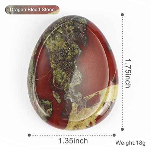 Hxswkk 1.7inches Dragon Blood Stone Thumb Worry Stones for Anxiety Palm Stone Water Drop Shape Hand Carved Therapy Chakra Pocket Gemstone Home Decor Gifts - Image 3