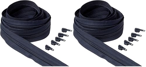 Fermeture éclair bleue 5m #5 avec 15 curseurs métal IPEA
