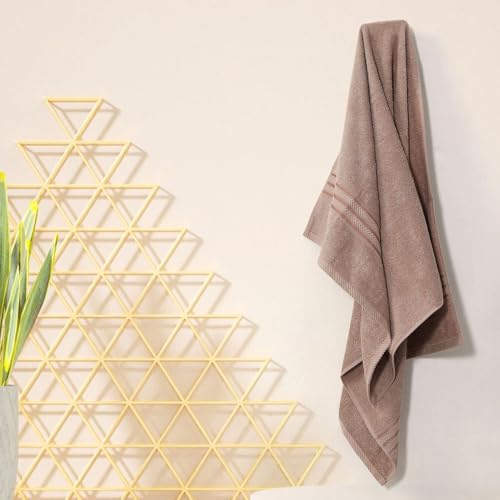 Image of Layers 100% Cotton Bath Towel | True Care Collection | 380 GSM Super Absorbent | Soft & Quick Dry | Shrink & Pill Resistant | Beige Solid Minimalist | 1 Piece for Men & Women | 60 x 120 cm