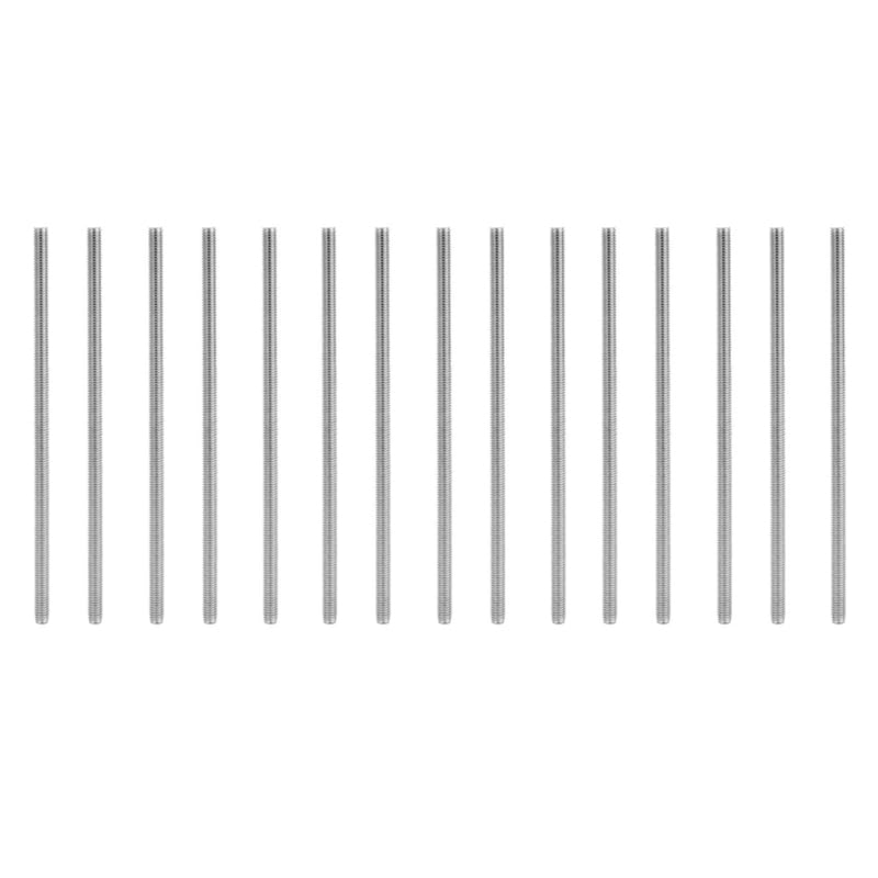 M6 X 150Mm 304 Stainless Steel Fully Threaded Rod Bar Studs Hardware 15 Pcs - (Color: Silver)