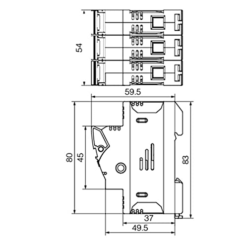 Porte-fusible 3P 10x38mm RT18X-32-3P boîte de base 25A triphasé - 5
