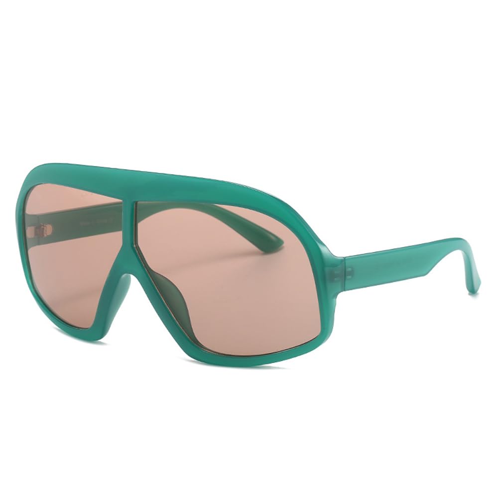 Oversized Square Punk Sunglasses Women Men Luxury Shield Goggle Sun Glasses Lady Vintage Outdoor Shades UV400 Eyewear(Color:Green)