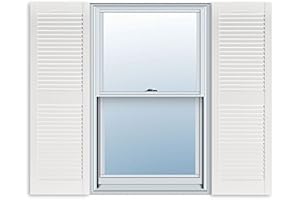 Standard Louver Exterior Vinyl Shutters for Windows - White