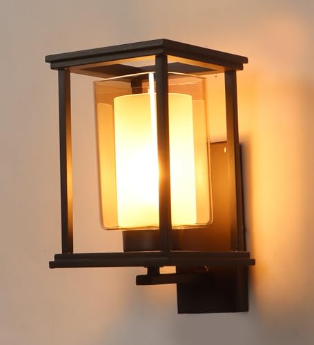 Image of ELIANTE by Jainsons Lights | Kaaf Brown Wood and Iron Wall Light - S | Brown Iron Wall Light | for Living Room, Bedroom, Hallway | E27 Holder | 3 Year Warranty