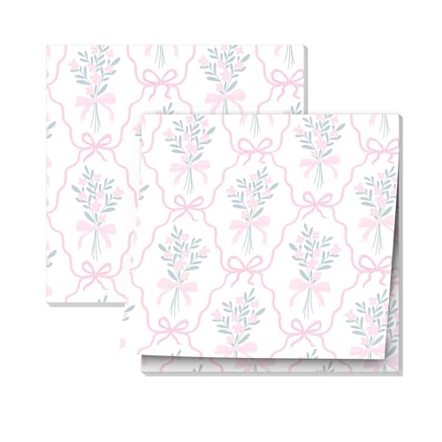 Notes autocollantes faciles à poster 7,6 x 7,6 cm rose floral contre l'oubli au bureau