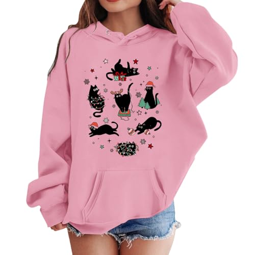 Pull de Noël enfant sweat à capuche décontracté imprimé motif festif