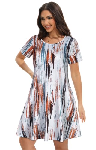 Image of Summer Dresses for Women Casual Tshirt Dress Beach Sundress with Pockets