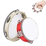 【Fácil aprendizaje】- puedes sujetar la pandereta con una mano y golpear la cabeza con la otra para seguir el ritmo de la música. Puede producir un sonido muy agradable, es ligero y fácil de transportar.