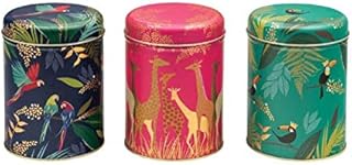 Sara Miller Set of 3 Round Storage Caddies - Parrot, Giraffe and Toucan
