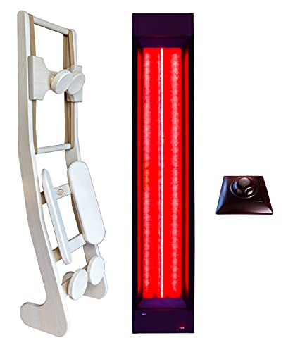 Infrarotmed Set Tiefenwärmestrahler INFRAROTMED 500W, Regler und Lehne für die Sauna und Infrarotkabine, Wärmekabine, Liegekabine, Rotlichtstrahler, Vollspektrumstrahler, schwarz