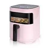 MIRASTON 3.2QT Mini Air Fryer – Digital Touchscreen with Easy-View Window, Space-Saving Compact Design, Nonstick & Dishwasher-Safe Basket, Digital Timer & Shake Reminder – Quick Meals in Minutes