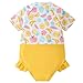 AMIYAN Girls Short Sleeve Swimsuits One Piece Rash Guard Bathing Suit UPF50+ Toddler Kids Zipper Swimwear Yellow Fruit 100 18-24M