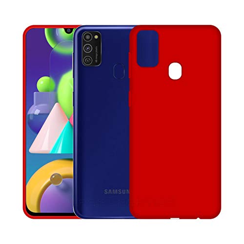 Image of Case Creation Luxurious OG Series for Samsung M21 Case Cover,Anti-Dirty Slim Case Frosted Matte Cute Candy TPU Raised Bezel (Splash of Color) Back Cover for Samsung Galaxy M21 - Glamour Red