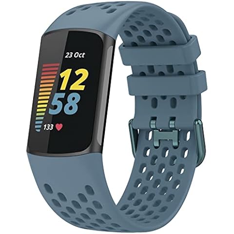 TopPerfekt Sport Straps Compatible with Fitbit Charge 5 Strap, Adjustable Breathable Soft Silicone Sport Replacement Watch Band Straps Wristbands Bracelet for Charge 5 Activity Tracker Women Men Cover