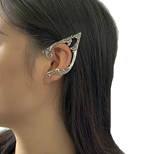 Sither Pair Elf Ear Cuffs Earrings Fairy Gothic Ear Wrap Earrings Punk Elf Earrings For Women Girls Kids Cosplay Costume On Halloween Christmas (Silver) #TOP16
