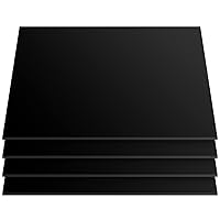 Vista 5 de FUNSUEI 4 hojas de plástico ABS negro de 12 x 16 pulgadas, láminas de plástico moldeable de 1/8 pulgadas de grosor, hoja de plexiglás con alta