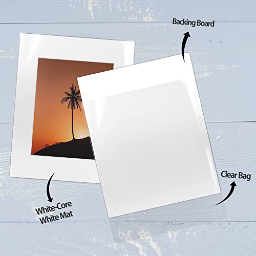 Golden State Art, 16X20 Picture Mats Mattes With White Core Bevel Cut For 11X14 Photo + Backing + Bags (White, 5 Pack) #TOP6