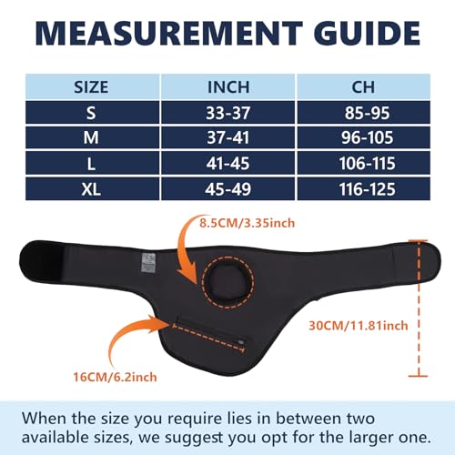 Ostomy Support Belt & Cover for Men & Women | Discreet Abdomen Wrap for Colostomy & Ileostomy Bags | Secure, Comfortable Ostomy Supplies for Daily Use & Sports (M)