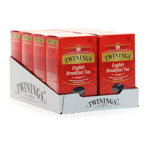 Twinings, English Breakfast Tea Sfuso, Classica Miscela di Tè Neri Selezionati, Gusto Deciso e Corposo, Infusi e Tisane, 8 Confezioni Convenienza da 100g (800g totali)