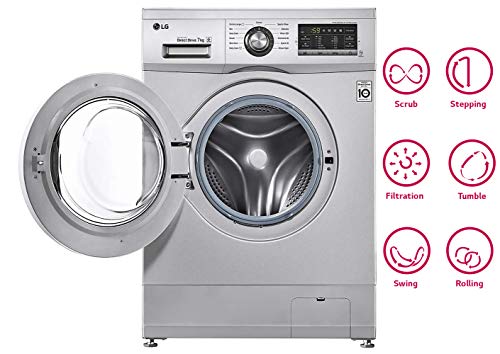 Image of LG 7 kg Inverter Fully-Automatic Front Loading Washing Machine (FH2G6HDNL42, Luxury Silver, Inbuilt Heater)