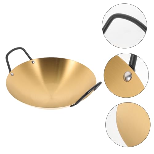 Wok de acero inoxidable con doble mango, antiadherente miniatura 6