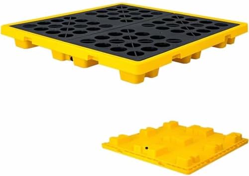 Leak-Proof Spill Containment Tray with Grating, Heavy-Duty Platform for Oil Drums, Chemical Containers, Industrial Safety Solution, Eco-Friendly Design