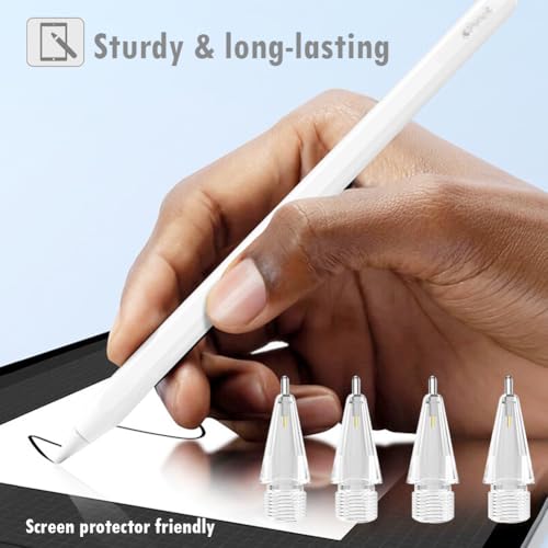 Image of SIXFU 4 PCS Transparent Long Metal Tips Compatible with Apple Pencil Tip, Durable Tips Compatible with Apple Pencil Pro /USB-C / 1st / 2nd Generation, Accessories Compatible with iPad Pencil