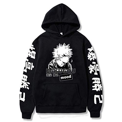 DAVIKO My Hero Academia Bakugou Hoodie Boku No Hero Academia Cosplay Hoodies MHA Sweatshirt Pullover Black