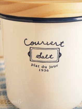 Amazon｜キッチン雑貨 ラカルト ホーロー キャニスター (salt)｜保存