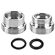 Wasserhahn-Adapter,2 Stück Metall Wasserhahn Adapter 16 mm bis 22 mm/22mm bis 16mm für wassersparende Küchenarmatur-Ausläufe für Küche, Badezimmer, Waschbecken