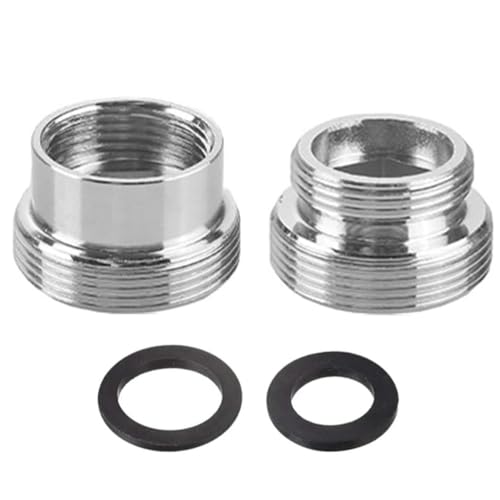 Wasserhahn-Adapter,2 Stück Metall Wasserhahn Adapter 16 mm bis 22 mm/22mm bis 16mm für wassersparende Küchenarmatur-Ausläufe für Küche, Badezimmer, Waschbecken