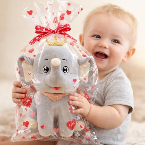 Image of 35cm cms Royal Elephant Soft Toy with Golden Crown, Plush Toy, Stuffed Animal Toy, Cuddly Gift for Boys, Girls Birthday, Room Decor Nursery