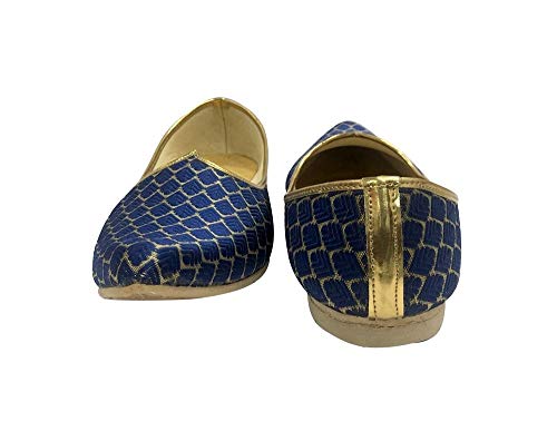 Stop n Style Mens Sherwani Blue Jutti Tradition Ethnic Wedding Indian Shoes Mojari3