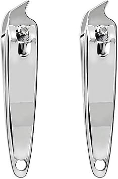 2 PCS Metal Slanted Edge Nail Cutting Clippers Pedicure Manicure Tool Slanted Tip Cuticle Nail Clipper Cutter Nail Clipper Cutter Pedicure Manicure Tool