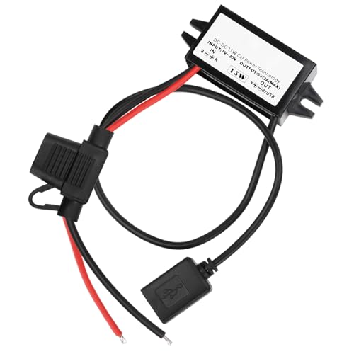 12V auf USB,12V auf 5V USB-Adapter,DC Buck-Konverter-Modul 3A 15W DC auf DC Auto-Stromwandler Adapter mit Sicherung（SingleUSB）