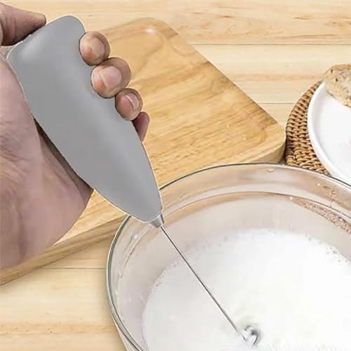 Mini Mixer Vertical e Portátil com Haste em Inox Mix Misturador de Bebidas Batedor de Ovos Espumador