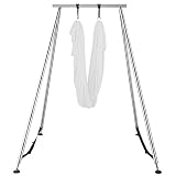 VEVOR Columpio de Yoga con Tela Elástica de Yoga, Hamaca de Yoga de Tubo de Acero, Yoga Aéreo de Carga Máxima 250 kg Soporte Adecuado para Pilates con Cinturones Elásticos de Yoga (Blanco 6m)