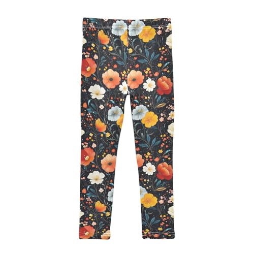 Girls Leggings Boho Floral Print Soft Toddler Leggings for Girls Kids Pants Size 4T-10T2