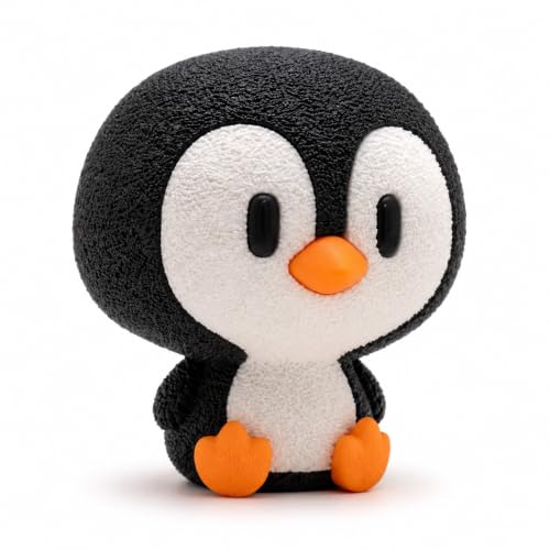 Image of Fuzzies - Penguin | Cute Desk Decor Figure | Fuzzy Textured Penguin Collectible | Stress Relief DeskToy | Office Desk Decoration | Home Decor Gift for Animal Lovers (Penguin)
