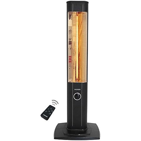 VASNER StandLine 23R - Infrarot Stand-Heizstrahler 2300 Watt 4 Stufen Dimmer Fernbedienung Infrarotstrahler elektrisch Standgerät für wettergeschützte Außenbereiche (Schwarz) Cover
