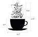 Chalkboard Coffee Wall Decals Quotes for Kitchen - Perfect Blackboard Coffee Lovers Gift Stickers - Best Fridge Cup Vinyl Art with Bonus!