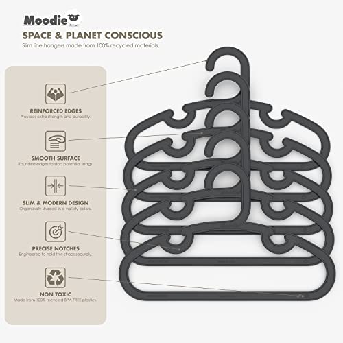 Recycled Plastic Kids Hangers | 13.5" Heavy Duty Big Kids Plastic Hangers | Bulk Pack Childrens Hangers Plastic, Large Toddler Hangers For Clothes | Child Size (2-12Yrs | 50 Pack, Black) #TOP1
