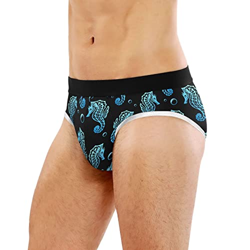 Men's Underwear Briefs Comfort Soft Stretch Classic Fit Seahorse Briefs with Contour Pouch4