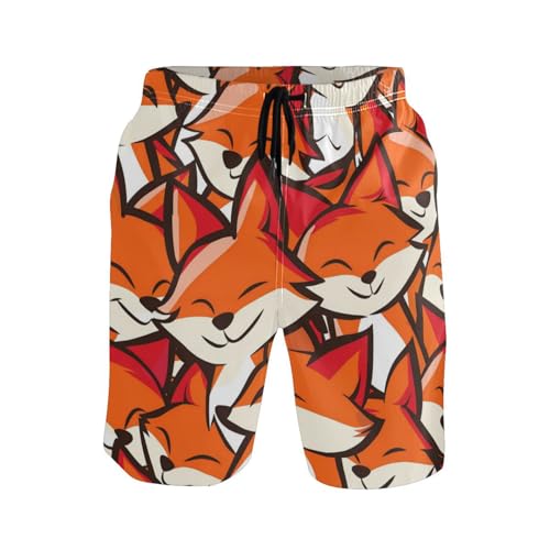 Men’s Swim Trunks Smile Fox Beach Board Shorts Swimming Short Pants Running Sports Surffing Shorts