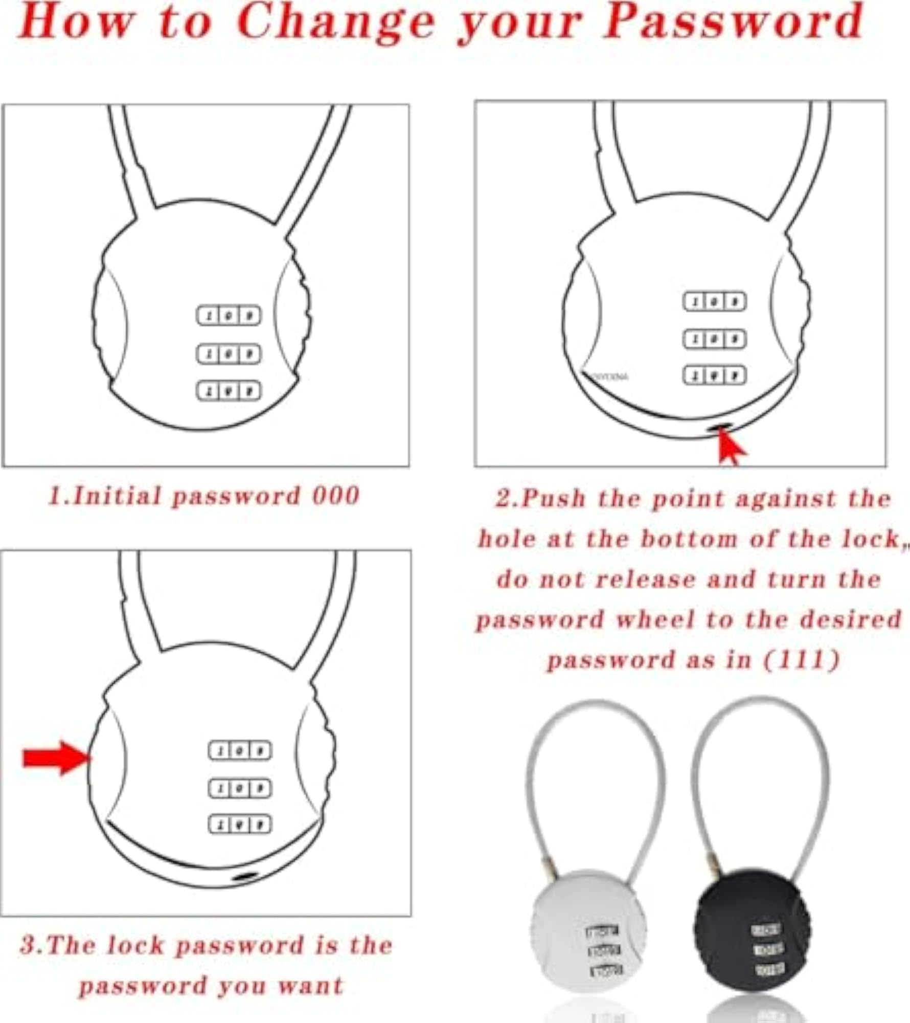 3-Dial Combination Lock, Zinc Alloy Security Padlock