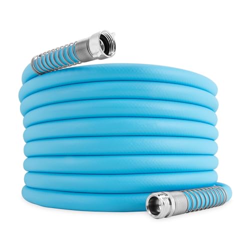 Image of Camco EVOFlex 10-Ft RV Drinking Water Hose - Features Extra Flexible Design w /Stainless Steel Strain Relief Ends - Lead-Free, BPA-Free and Phthalate-Free - 5 /8 inch Inside Diameter (22592)
