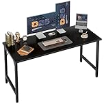 Grandder 120 cm Computer Desk, Home Office Desk Study Writing Kid Table, Simple PC Gaming Desk, Adjustable Feet, Black