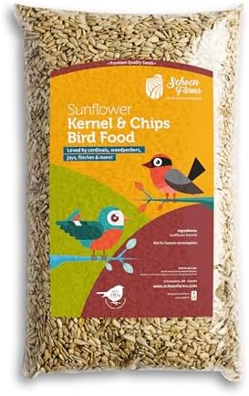 Schoen Farms Sunflower Kernels & Chips – 5 lb Bag – Hulled Sunflower Hearts Bird Seed – Wild Bird Food for Finches, Chickadees & Nuthatches
