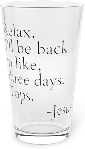 Pinta de vidrio de cerveza de 16 oz Oración humorística religiosa Escritura sagrada Libro de adoración Amante Novedad Bendición 16oz